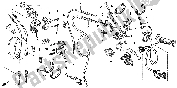 Wszystkie części do Uchwyt D? Wigni I Kabel Prze?? Cznika Honda CRF 450X 2013