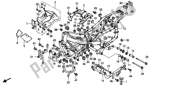 Todas as partes de Corpo Da Moldura do Honda PC 800 1990