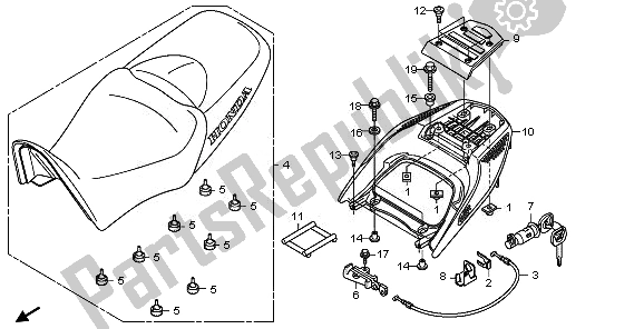 All parts for the Seat of the Honda XL 1000V 2008