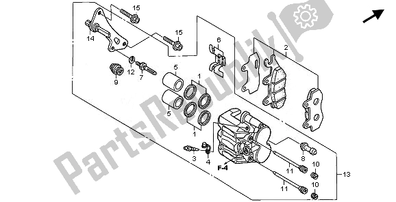 All parts for the Front Brake Caliper of the Honda XL 125V 2011