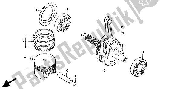 Tutte le parti per il Albero Motore E Pistone del Honda XR 600R 1995