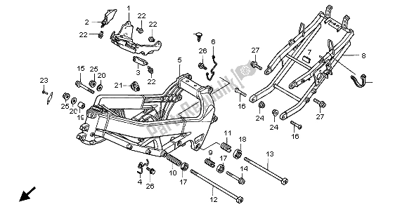 Tutte le parti per il Corpo Del Telaio del Honda VTR 1000F 1998