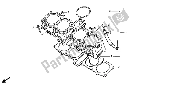 Toutes les pièces pour le Cylindre du Honda CBR 1000F 1990