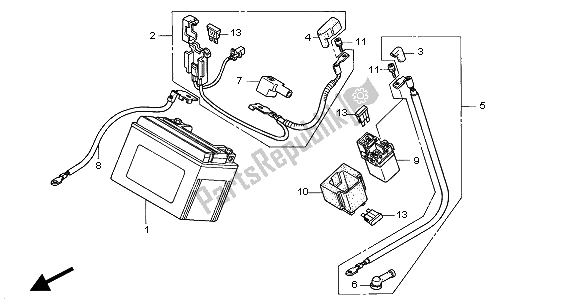 All parts for the Battery of the Honda VTR 1000 SP 2000