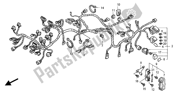 All parts for the Wire Harness of the Honda ST 1100A 2000