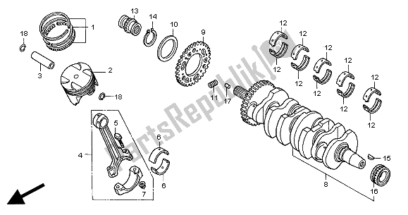 Tutte le parti per il Albero Motore E Pistone del Honda CBR 900 RR 2000