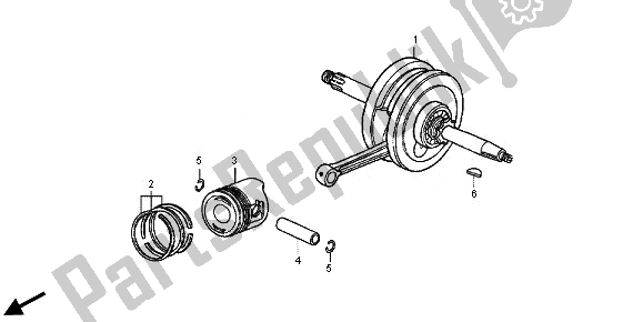 All parts for the Crankshaft & Piston of the Honda CRF 50F 2014