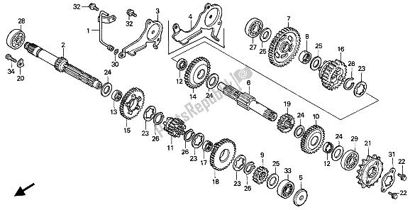 All parts for the Transmission of the Honda XL 600V Transalp 1994