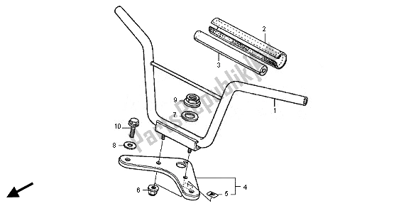 All parts for the Handle Pipe & Top Bridge of the Honda CRF 50F 2014