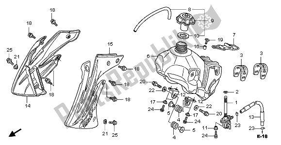 Alle onderdelen voor de Benzinetank van de Honda CRF 150 RB LW 2009