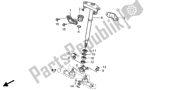 All parts for the Steering Shaft of the Honda TRX 400 FA 2007