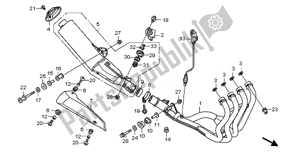 All parts for the Exhaust Muffler of the Honda CBF 1000 FS 2011