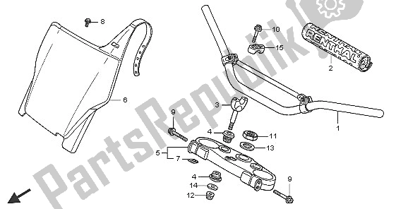 All parts for the Handle Pipe & Top Bridge of the Honda CRF 450R 2005