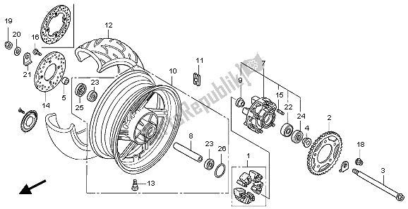 Todas las partes para Rueda Trasera de Honda CBF 600N 2007