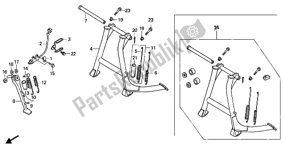 All parts for the Stand of the Honda NTV 650 1988