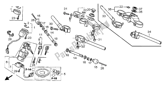 Tutte le parti per il Gestire Il Tubo E Il Ponte Superiore del Honda CBR 600 RR 2006