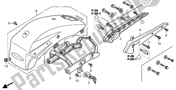 All parts for the Rear Fender & Grab Rail of the Honda VTX 1800C1 2006