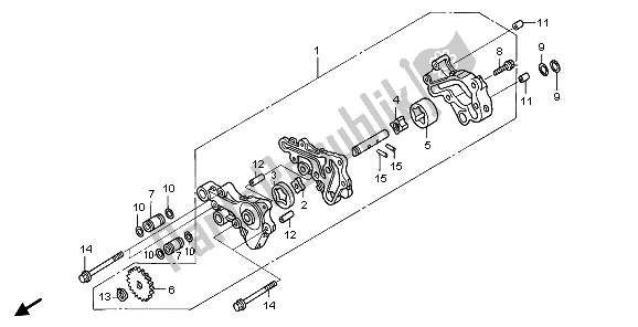 All parts for the Oil Pump of the Honda TRX 400 FA Fourtrax Rancher AT 2006