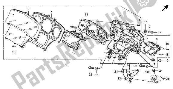 All parts for the Meter (mph) of the Honda GL 1800 Airbag 2007