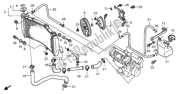 Todas las partes para Radiador de Honda CBR 900 RR 2003