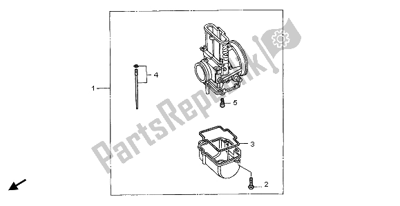 Alle onderdelen voor de Carburateur Optionele Onderdelenkit van de Honda CR 125R 2000