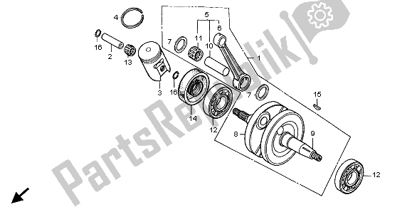 Todas las partes para Cigüeñal Y Pistón de Honda CR 80R SW 2001