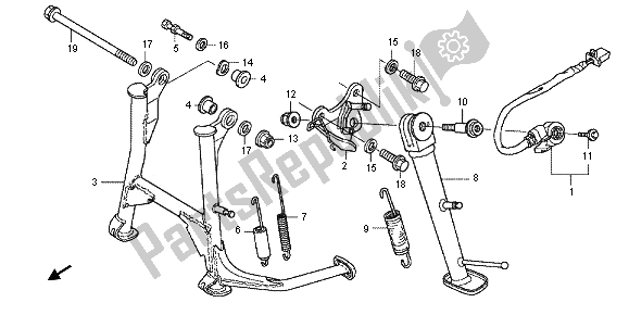 All parts for the Stand of the Honda CBF 1000 FA 2012