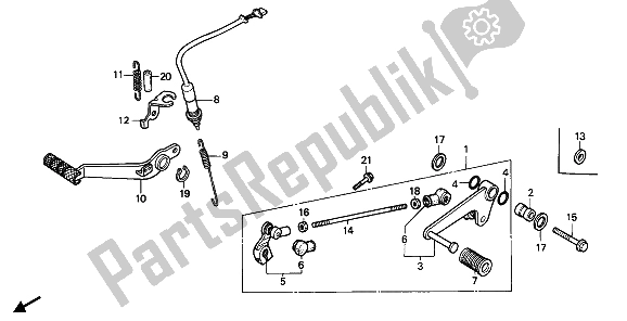 Todas las partes para Pedal De Freno Y Pedal De Cambio de Honda CBR 600F 1989