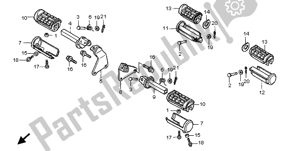 Tutte le parti per il Passo del Honda VT 1100C2 1999