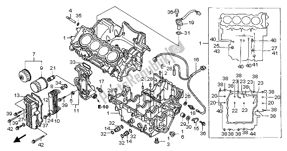 Tutte le parti per il Carter del Honda CB 600F Hornet 2003