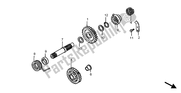 All parts for the Kick Starter Spindle of the Honda CR 250R 2007