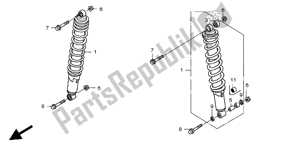 Todas las partes para Cojin Delantero de Honda TRX 400 EX Sportrax 2006