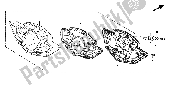 All parts for the Meter (kmh) of the Honda VFR 1200F 2013