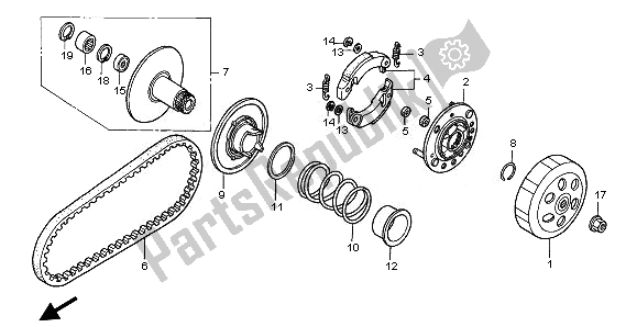 All parts for the Driven Face of the Honda NPS 50 2011