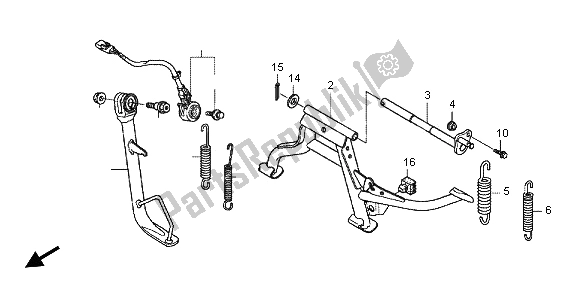 All parts for the Stand of the Honda NSC 502 WH 2013