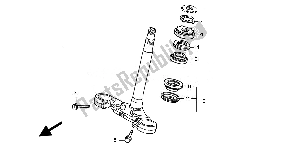 All parts for the Steering Stem of the Honda CBF 600 NA 2010