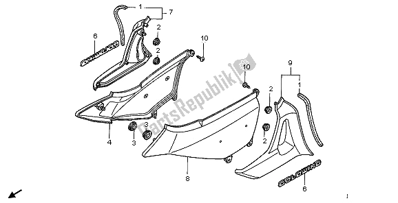 Tutte le parti per il Coperchio Laterale del Honda GL 1800A 2006