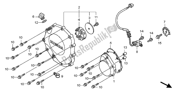 Tutte le parti per il Coperchio Carter Destro del Honda CB 1300 2009