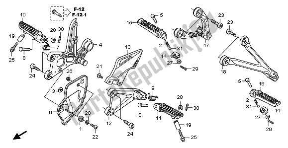 All parts for the Step of the Honda CBR 1000 RA 2009