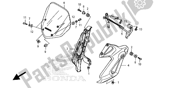 Alle onderdelen voor de Voorkap van de Honda NC 700 SA 2012