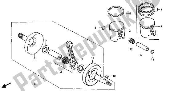 Tutte le parti per il Albero Motore E Pistone del Honda CR 125R 1985