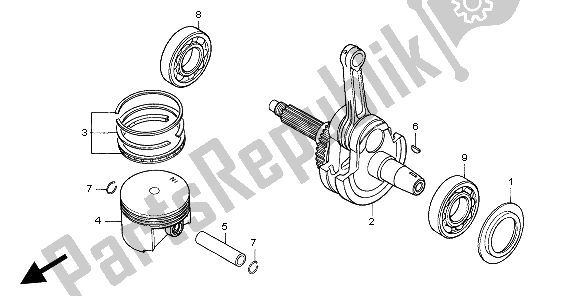 Tutte le parti per il Pistone E Albero Motore del Honda NX 650 1997