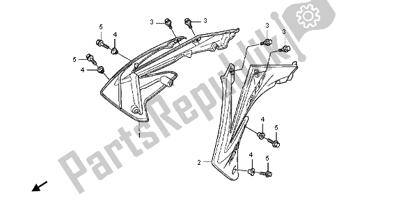 All parts for the Radiator Shroud of the Honda CRF 250R 2013