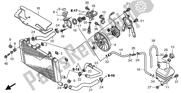 Todas as partes de Radiador do Honda CBF 1000 TA 2008