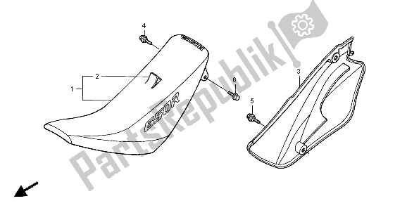 Todas las partes para Asiento & R. Cubierta Lateral de Honda XR 650R 2004