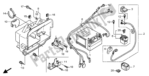 All parts for the Battery of the Honda FES 125A 2009