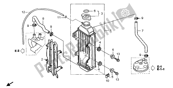 All parts for the Radiator of the Honda CR 85R SW 2006