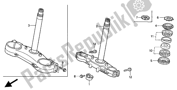 Toutes les pièces pour le Potence De Direction du Honda CR 125R 1993