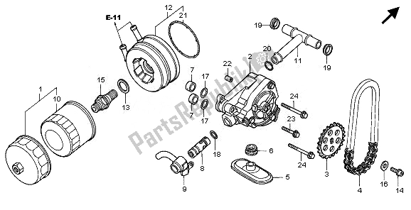 All parts for the Oil Filter & Oil Pump of the Honda NT 700 VA 2010