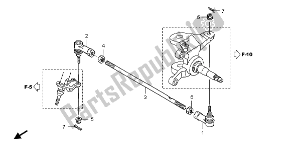 All parts for the Tie Rod of the Honda TRX 450 ER Sportrax 2006